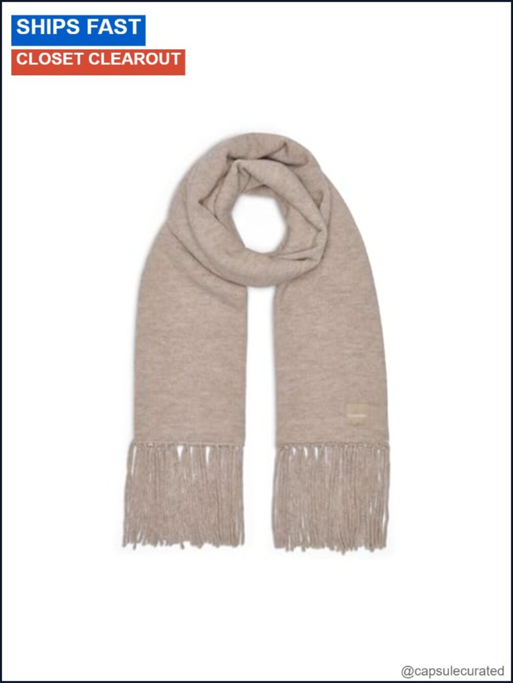 Reversible Winter Scarf with Logo Patch 72 in Long